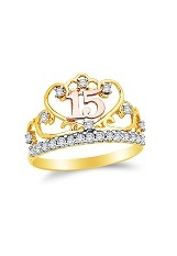 beautiful mini two tone cz gold ring for babies and kids